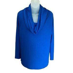 Gibson Tunic Sweater Women Blue Cowl Neck Convertible Top Long Sleeve Size XS